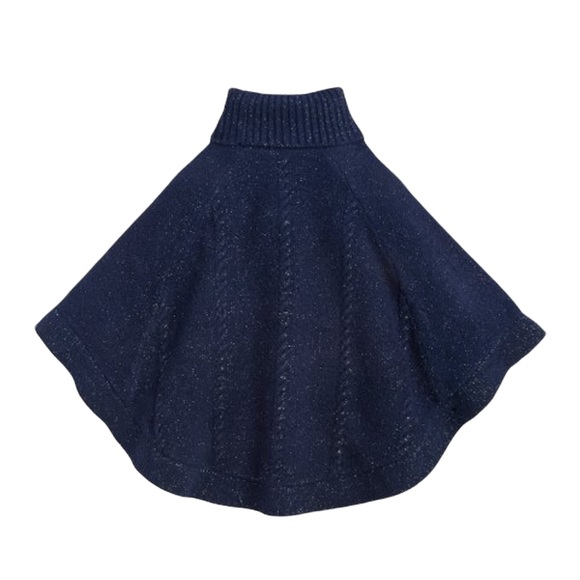 Other - Joules French Navy & Silver Chenille Amity Poncho - Girls. Size Large